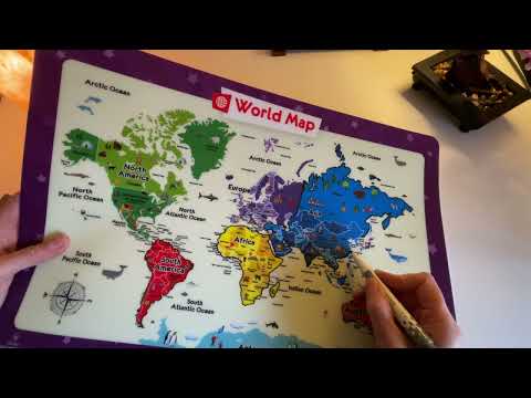 Quietly Tracing a Map of the World Continents ~ ASMR Whispering