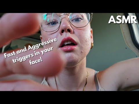 ASMR Fast & Aggressive triggers in your face | Camera tapping | Up close tingles