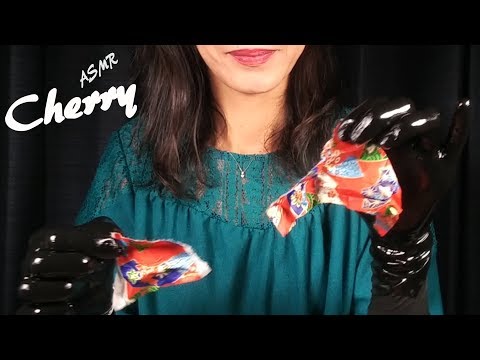 【ASMR】Black Rubber Gloves + Oil Tearing Japanese Paper 검정 고무 장갑 + 오일이 일본의 종이를 찢어 / 黒ゴム手袋＋オイルで紙を破る
