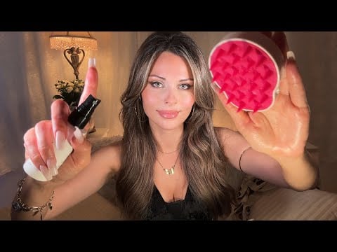 ASMR Bedtime Hair Care Roleplay 💆‍♀️ Gentle Brushing, Scalp Massage & Soft Whispers