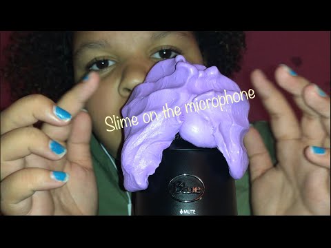 ASMR- slime on the microphone | gone wrong| pt:1