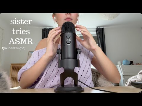 my sister tries asmr (soo tingly) 𑣲⋆