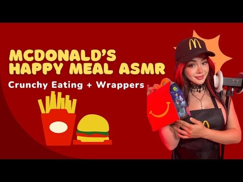 ASMR McDonald’s Worker Serves You a Happy Meal 🍟 Eating Sounds, Crinkles & Whispers