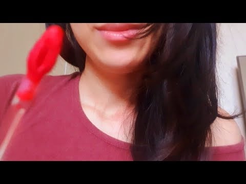 ASMR Doing Your Makeup Directly On Camera 🎀💕 face touching, skincare, applying lipgloss, hippy goth