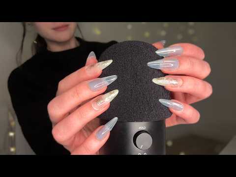 Fast + Aggressive Brain Massage (Intense Foam Mic Scratching with Nails) [ASMR]
