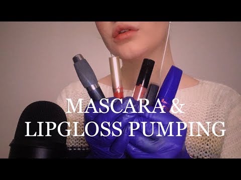 [ASMR] Mascara/Lipgloss pumping with latex gloves (NO TALKING)