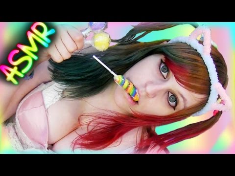 ASMR 🍭 Lollipop Licking ░ Mouth Sounds ♡ Kitty Purr, Candy, Food, Eating, Crinkle, Om Nom Nom ♡