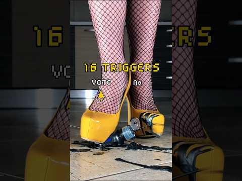 High Heels Crushing Things: Pea vs. 16 Triggers! Oddly Satisfying ASMR