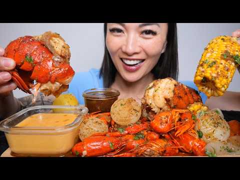 LOBSTER CRAWFISH (ASMR SEAFOOD BOIL EATING SOUNDS) NO TALKING | SAS-ASMR