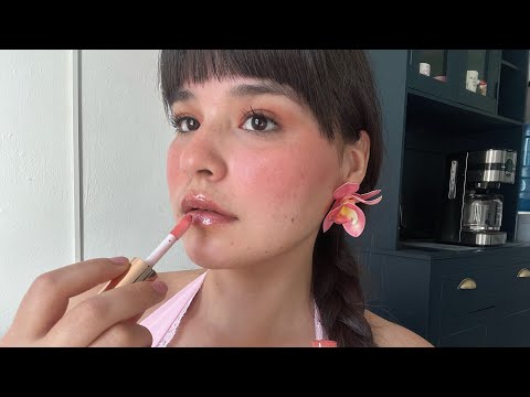 ASMR lip gloss application + soft spoken