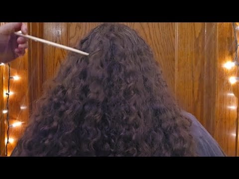👩‍🦱 ASMR Curly Hair Play w/Curl Separating & Chopsticks ➿️