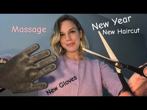 [ASMR] Fast & Aggressive Haircut And Upper Body Massage With New Gloves + Lotion