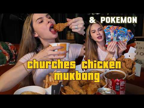 CRUNCHIEST Church's Chicken Mukbang Ever?! 🍗🔥 + Pokémon Surging Sparks Pulls!