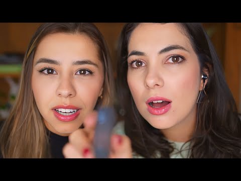 ASMR: AMIGAS DESCOBRINDO CÂMERA ESCONDIDA - Triggers na lente, tapping | Sweet Carol