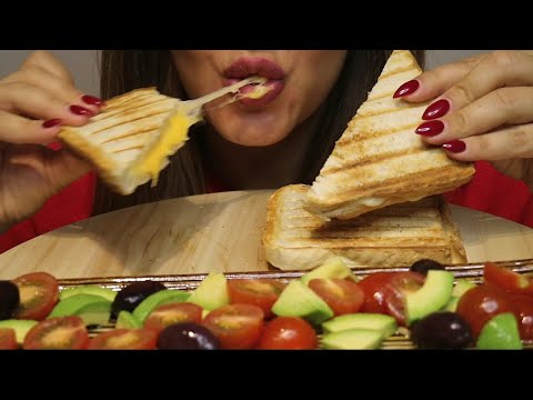 ASMR CHEDDAR/GOUDA TOAST AVOCADO TOMATO OLIVE SALAD MUKBANG no talking CREMA ASMR #asmr #mukbang