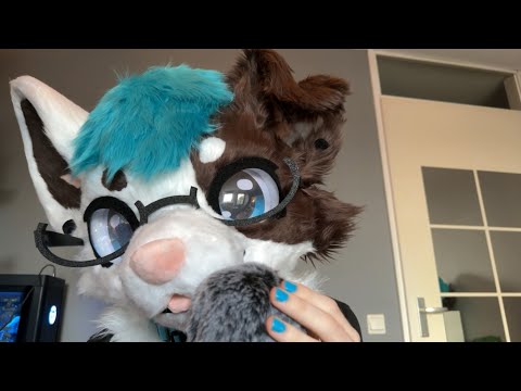[Furry ASMR] Trigger assortment practice session (occasionally fast and somewhat aggressive) 🩵🤍🤎