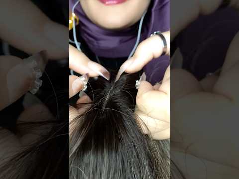Wig On Mic - Scalp Scratching 💆🏻‍♀️🤤 #asmr #relax #asmrmassage #fyp #shorts #tingles #asmrsound