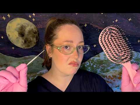 Brushing & Cleaning Your Hairy Ears ASMR | Rude School Nurse Series