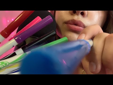 ASMR | Doing Your Makeup With Markers | Fast and Aggressive | Mouth sounds