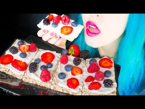 ASMR: Crispy Fruit Pizza Crackers | Breakfast Idea ~ Relaxing Eating Sounds [No Talking|V] 😻