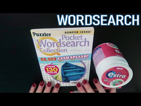 ASMR Chewing Watermelon Gum (NO TALKING) & Doing A Word Search (“Dinner Party”) 🍉