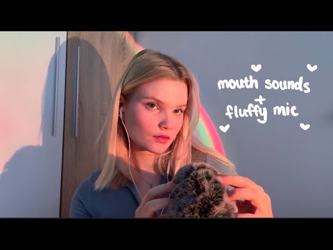 ASMR fluffy mic scratching & mouth sounds 🦋