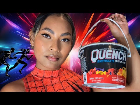 ASMR Chewing A Giant Bucket Of Quench Electrolytes Sports Gum , Relaxing Chewing Mouth Sounds !