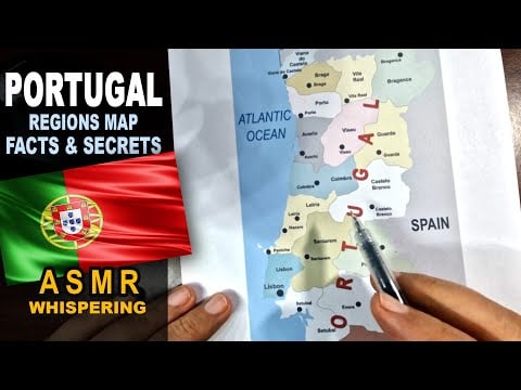 ASMR: PORTUGAL Regions Map Tracing | Key Facts and Highlights | ASMR maps and facts