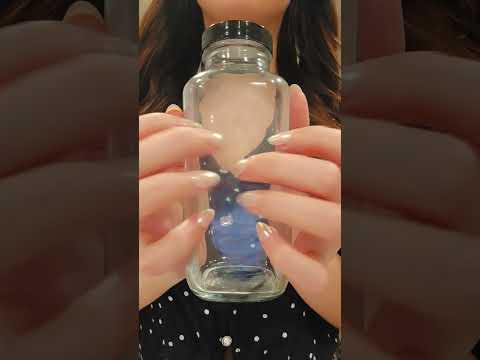 ASMR Glass Tapping + Plastic Lid #asmr #relax #triggersforsleep #asmrsounds #triggertime