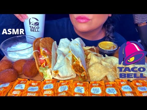 ASMR TACO BELL MUKBANG 먹방 (No Talking) EATING SOUNDS | Mandy Foods ASMR