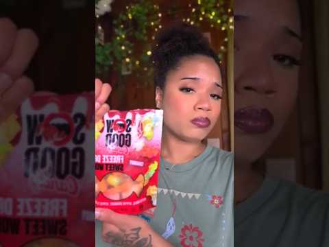 Freeze Dried Chamoy Gummy Worms 😳 #shorts #asmr #mukbang