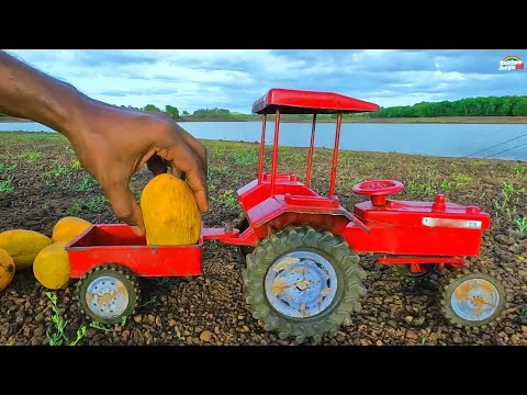 mini tractor stuck in mud jcb Loading Mangos help Swaraj tractor Video mud toys