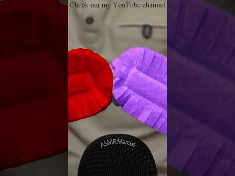 ASMR Brushing microphone using 2 soft window blind pads #short