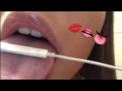 ASMR apple mic licking mic nibbling mic eating biting sucking slurping INTENSE mouth sounds UP CLOSE