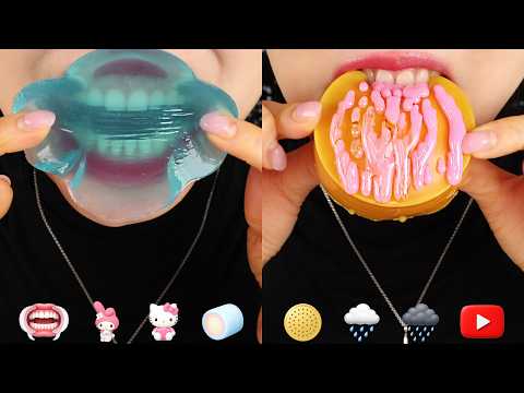 RAINY WAX CANDY HONEY JELLY ASMR CANDIED MARSHMALLOW EATING SOUND ASMR 🌧️