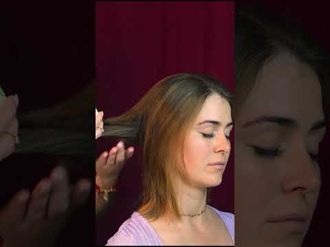 asmr hair brushing on a real person