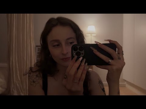 ASMR low light camera taps and scratches with clicky inaudible whispers 