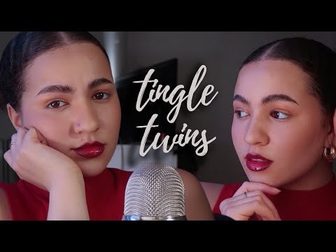 Binaural ASMR tingle twins tapping / less talking
