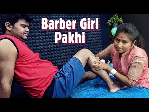 Asmr Leg Massage And Leg Scrubing By Barber Girl Pakhi | Asmr Foot Scratching