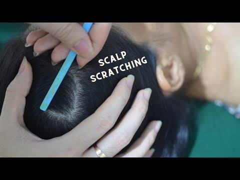 ASMR Hair Parting, Real Person Scalp Scratching, Head Massage Sounds Tingles For Headache Relief