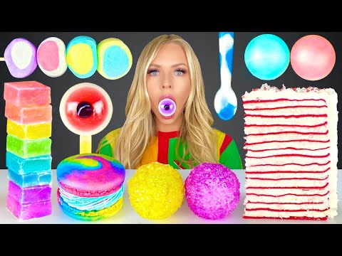 ASMR NIK L NIPS WAX BALL JELLY, CREPE CAKE, MARSHMALLOW, MERINGUE MUKBANG 먹방 꿀벌