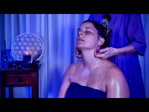 Butter Back & Neck Massage 💆🏻‍♀️ Blue Mermaid Hair Brushing 🧜🏻‍♀️ Real Person ASMR 💧Water Sounds
