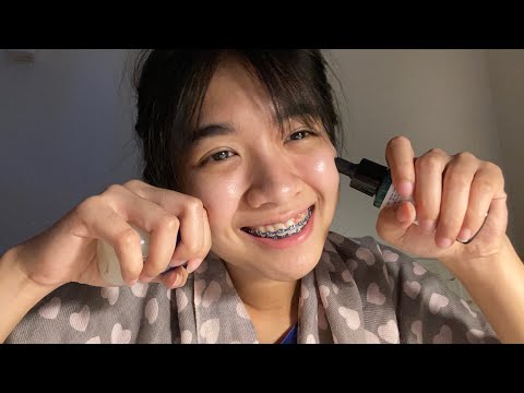 ASMR Nourish your face before bed. 🛌 😴 ทาสกินแคร์ใบหน้าคุณก่อนนอน💤🥱😴