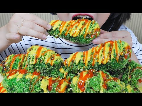 ASMR EATING HOMEMADE GREEN FRIED CHICKEN CRUNCHY EATING SOUNDS | LINH-ASMR mukbang linhasmr 먹방