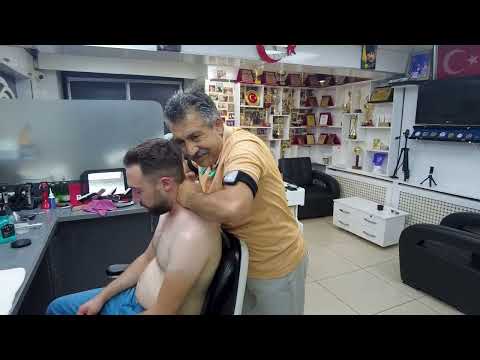 Asmr Relaxing Back,Chest and Scalp Massage on the Turkısh Barber Chaır