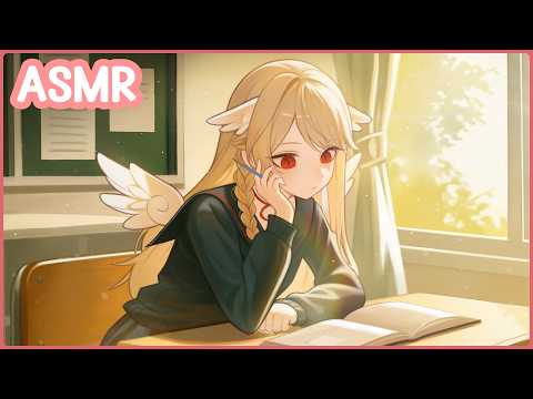 [ASMR ໒꒱] weird girl tutors you in exchange for "research" ♡ (whispering, writing, mouth sounds)