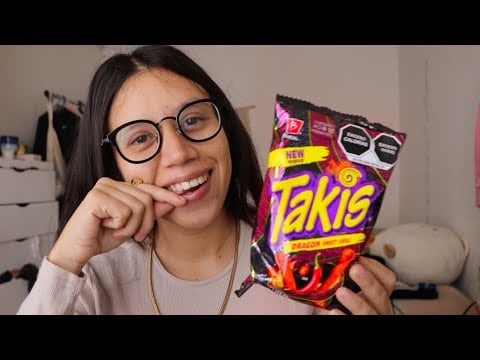 ASMR probando Takis DRAGON SWEET CHILI 🌶️ 🥵 🔥