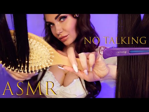 ASMR Gently Hair Brushing & Haircut (Layered Sounds)