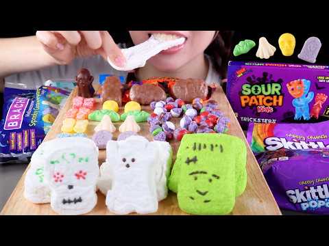 ASMR Halloween Candy 🍭🎃👻 Peeps Marshmallows, Brach's, Sour Patch, Skittles, Reese's Chocolate