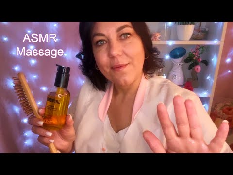 ASMR Massage💆🏻‍♀️УСЫПЛЯЮЩИЙ МАССАЖ СПИНЫ, ШЕИ, ПЛЕЧ И ГОЛОВЫ +🪮РАСЧЕСЫВАНИЕ ВОЛОС/Ролевая игра